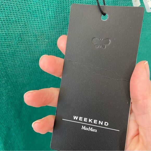 NWT Weekend MaxMara Volpino Linen Knit Top Green size Small - Picture 5 of 9